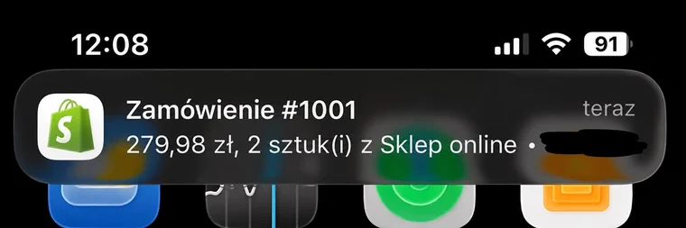 Powiadomienie Shopify: Zamówienie #1001, 279,98 zł